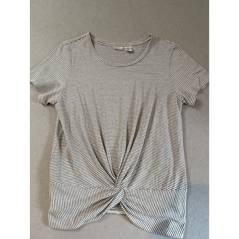 Women’s Max Studio Striped Knotted T-Shirt Sz L